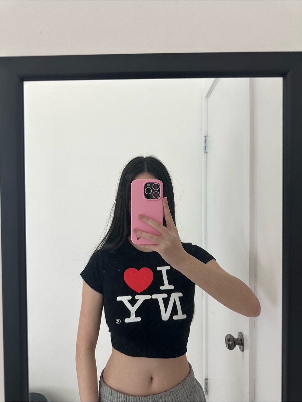 Authentic I Heart NY cropped graphic tee